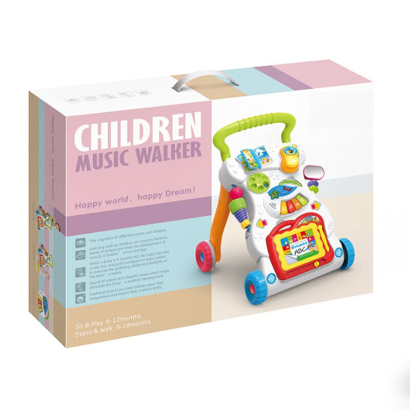 Baby stroller walker toy Baby early education puzzle multi - function music trolley factory direct - Bright Cubb