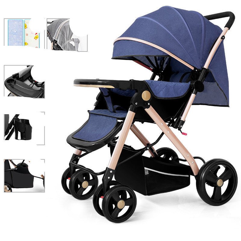Baby Strollers Can Sit Or Lie Down And Fold Lightly To Absorb Shock - Bright Cubb