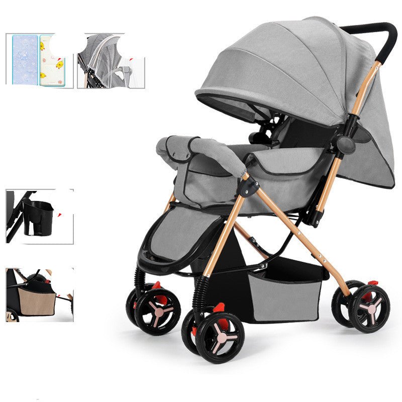 Baby Strollers Can Sit Or Lie Down And Fold Lightly To Absorb Shock - Bright Cubb