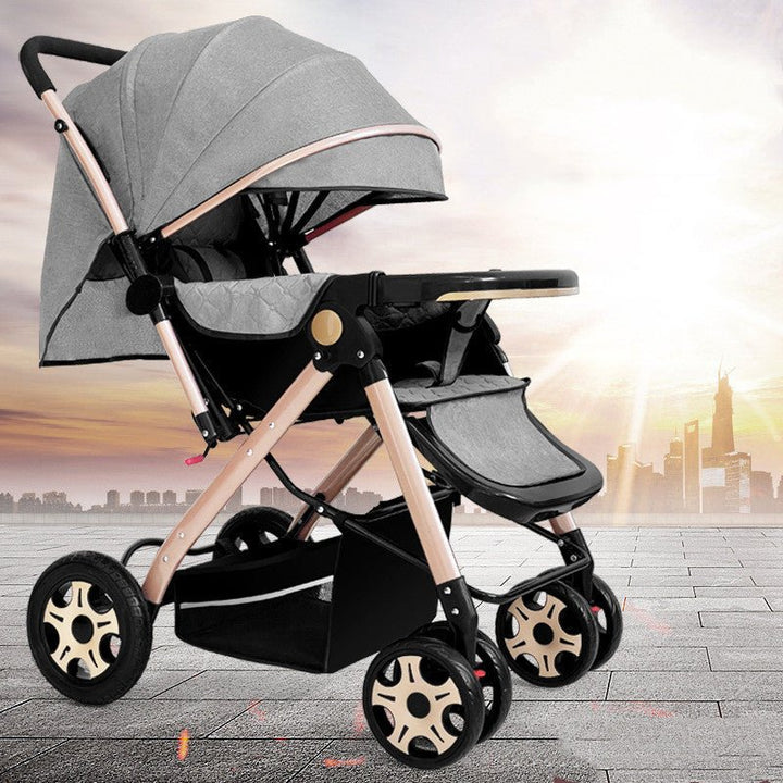 Baby Strollers Can Sit Or Lie Down And Fold Lightly To Absorb Shock - Bright Cubb