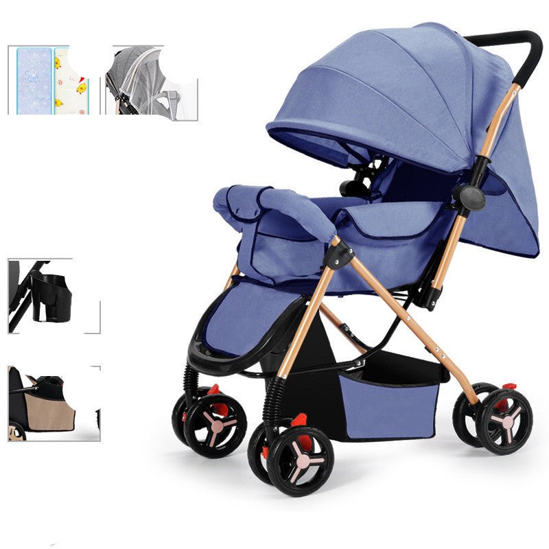 Baby Strollers Can Sit Or Lie Down And Fold Lightly To Absorb Shock - Bright Cubb