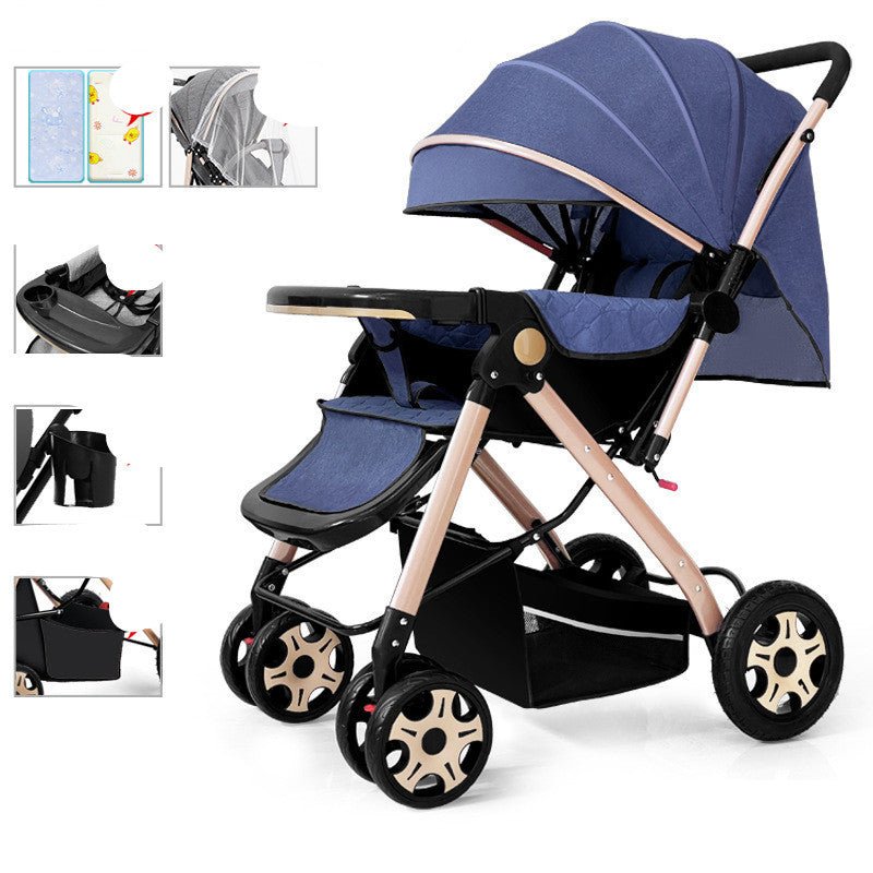 Baby Strollers Can Sit Or Lie Down And Fold Lightly To Absorb Shock - Bright Cubb
