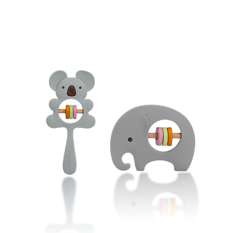 Baby Teether Rattle Early Education Toy - Bright Cubb