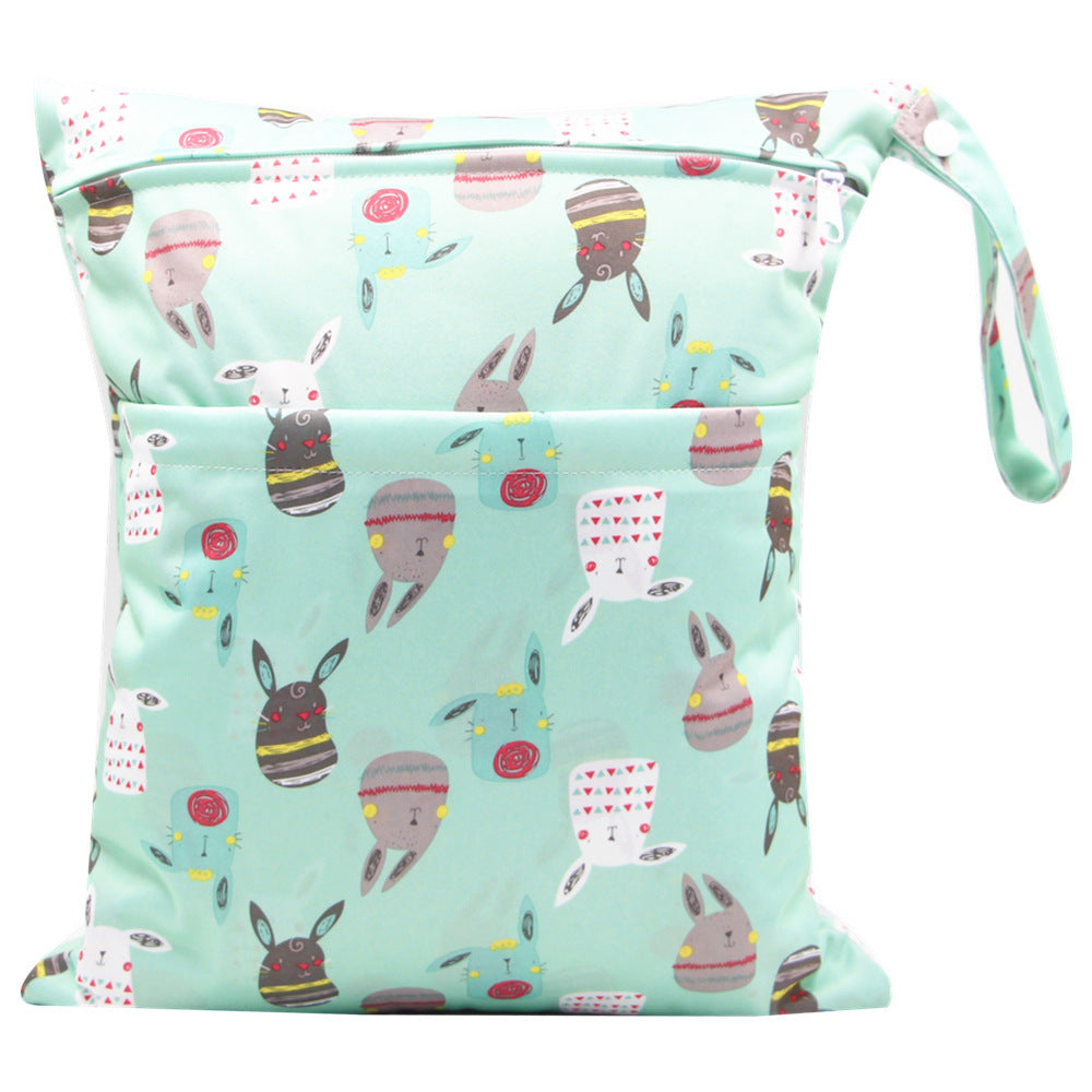 Double Zipper Printing Waterproof Diaper Bag