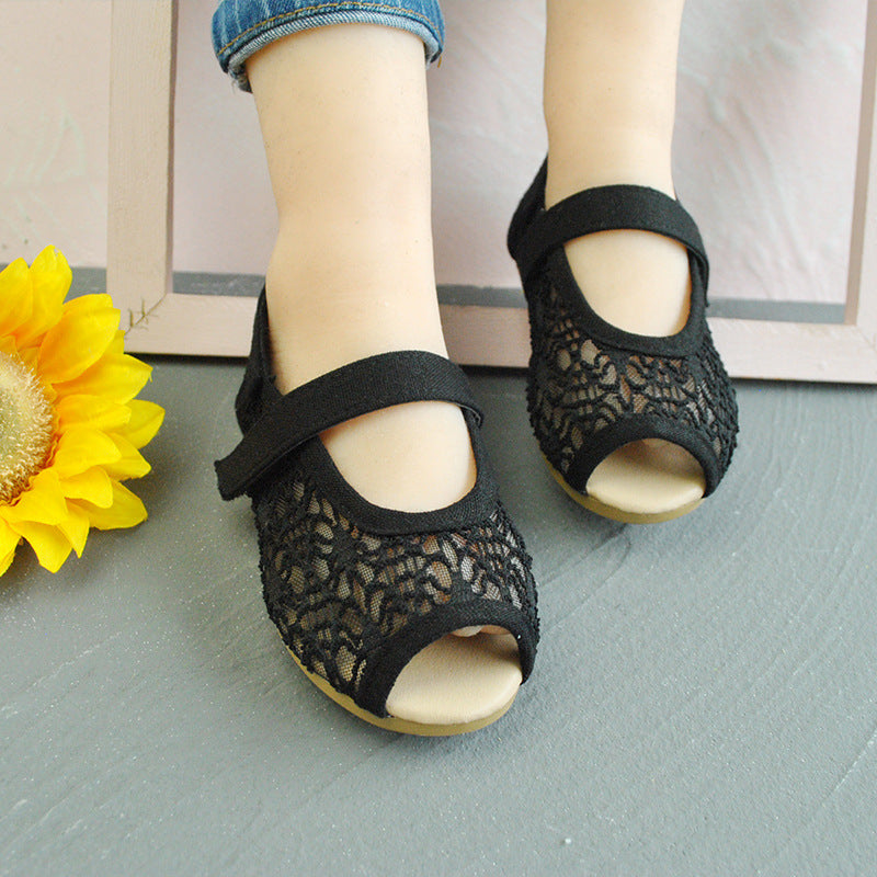 Hollow Lace Flat Girls Net Shoes Korean Version