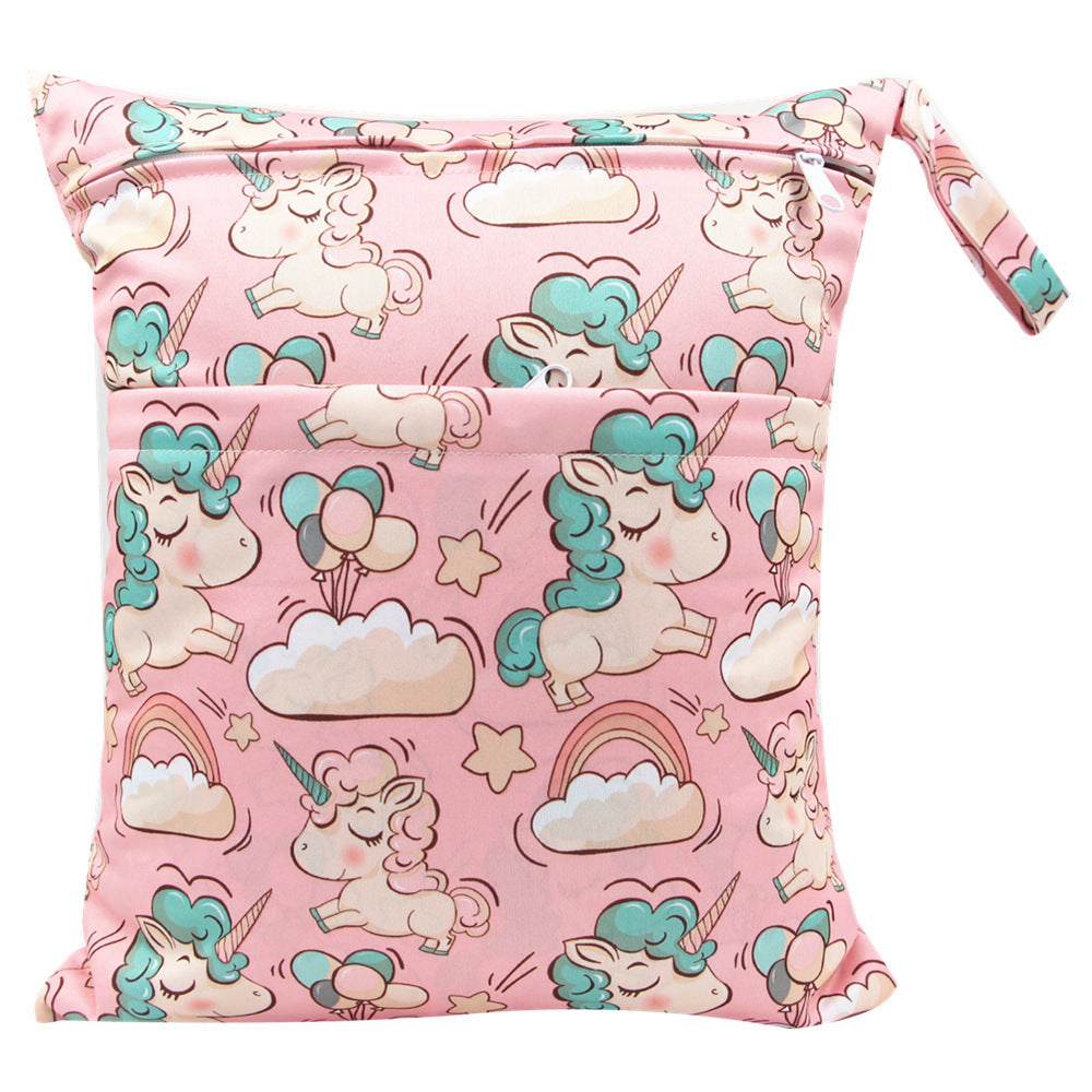 Double Zipper Printing Waterproof Diaper Bag