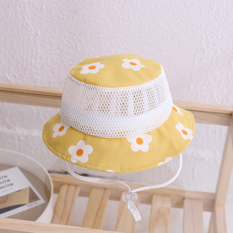 Floral Baby Bucket Hat Kids Accessories Mesh