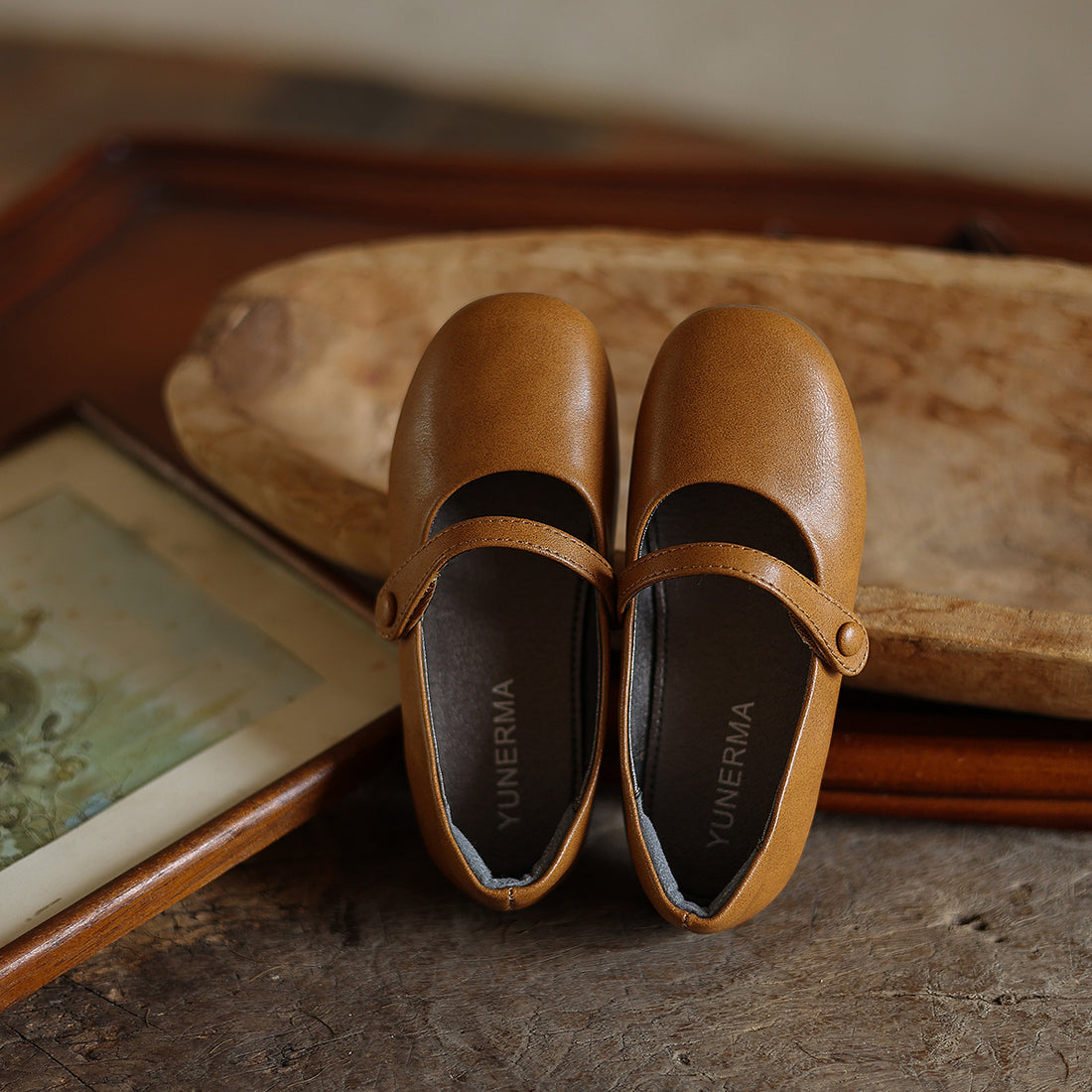 Autumn New Vintage Velcro Leather Shoes Baby