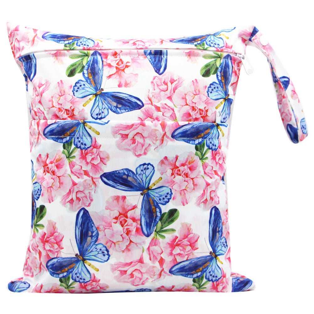 Double Zipper Printing Waterproof Diaper Bag - Bright Cubb