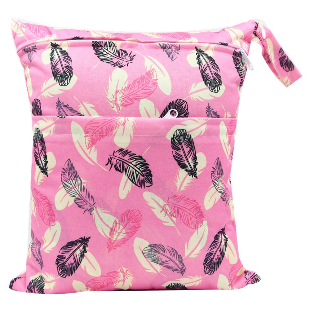 Double Zipper Printing Waterproof Diaper Bag - Bright Cubb