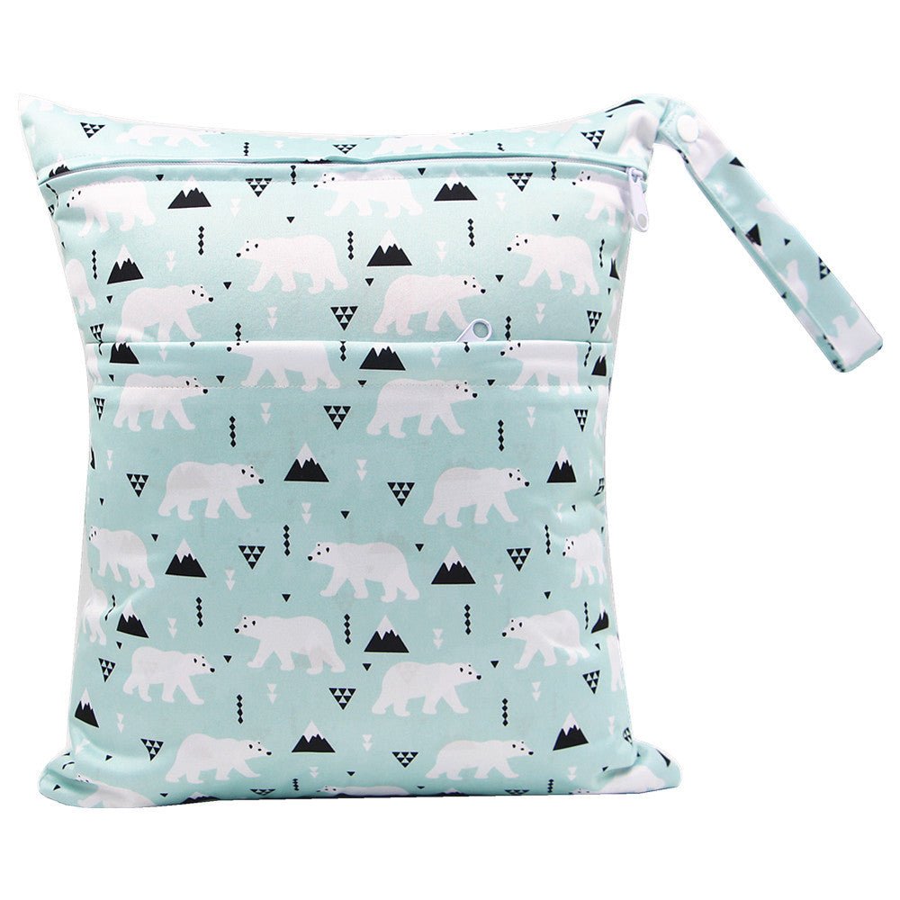 Double Zipper Printing Waterproof Diaper Bag - Bright Cubb