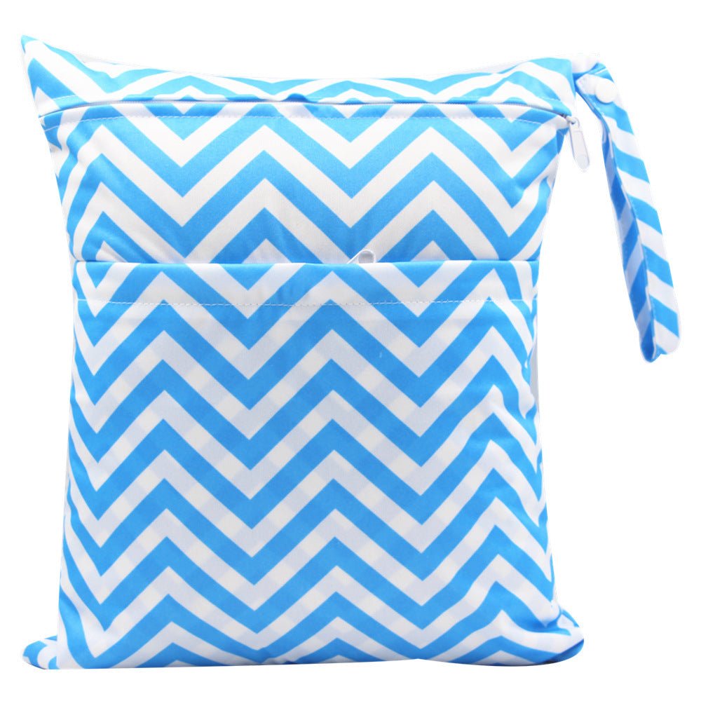 Double Zipper Printing Waterproof Diaper Bag - Bright Cubb
