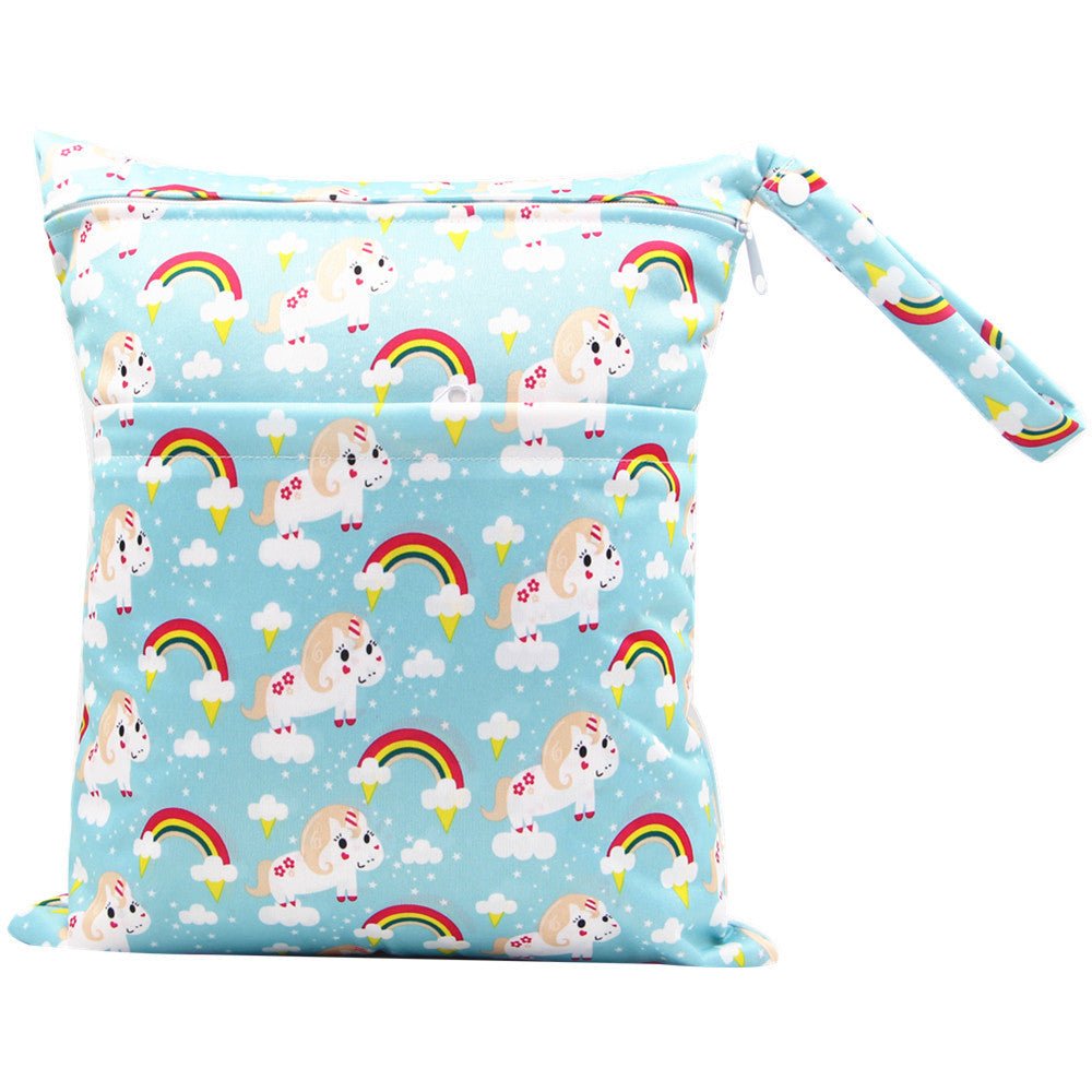 Double Zipper Printing Waterproof Diaper Bag - Bright Cubb
