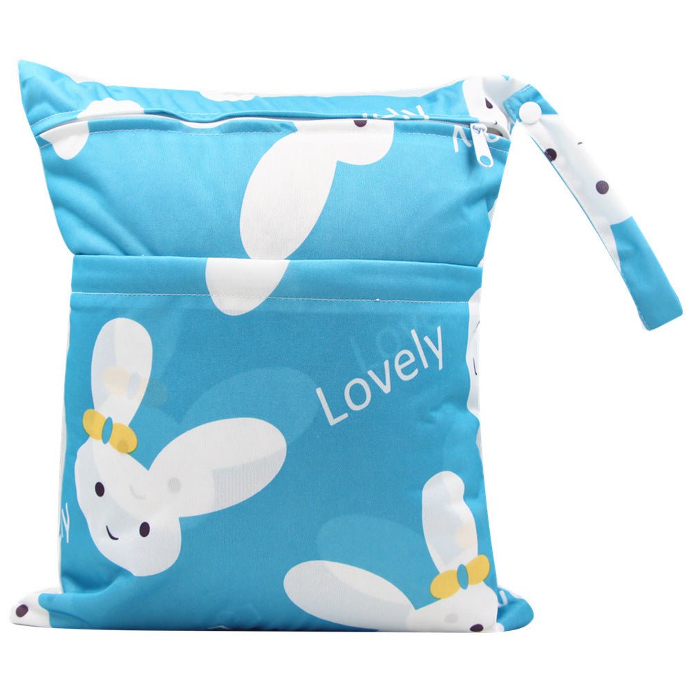 Double Zipper Printing Waterproof Diaper Bag - Bright Cubb