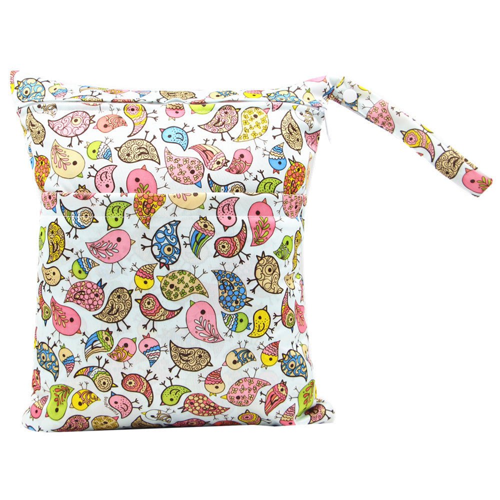 Double Zipper Printing Waterproof Diaper Bag - Bright Cubb