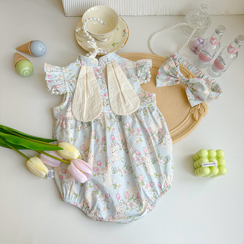 Creative Baby Girl Printed Cheongsam Romper