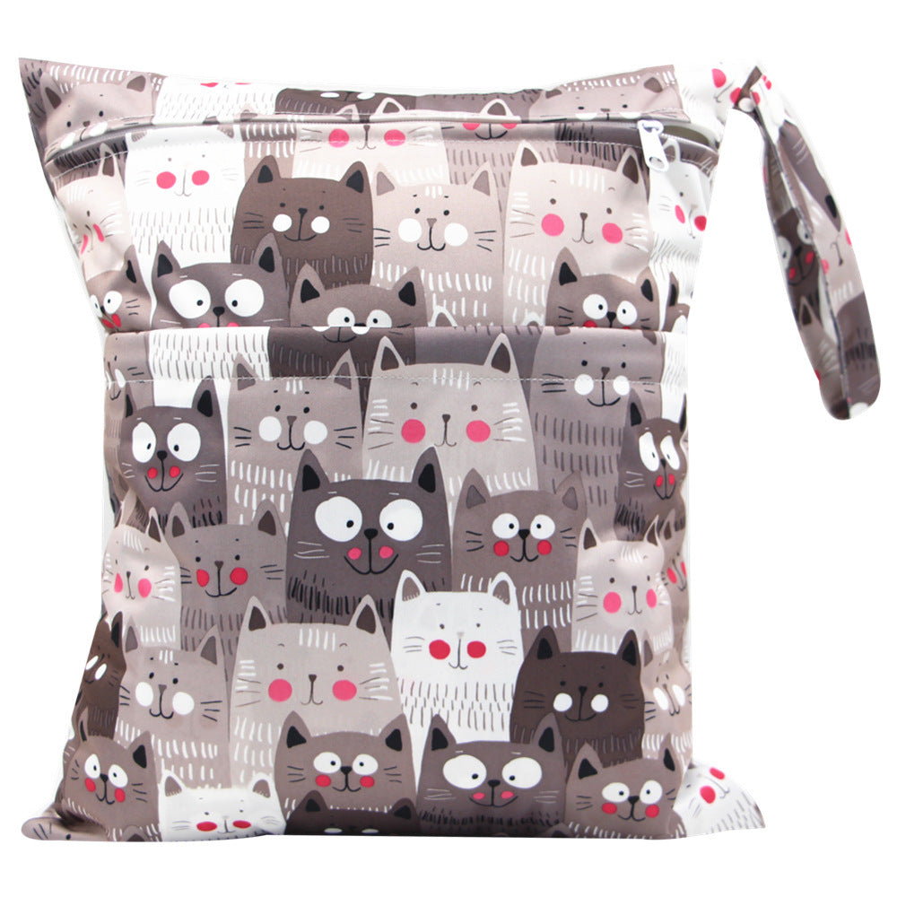 Double Zipper Printing Waterproof Diaper Bag