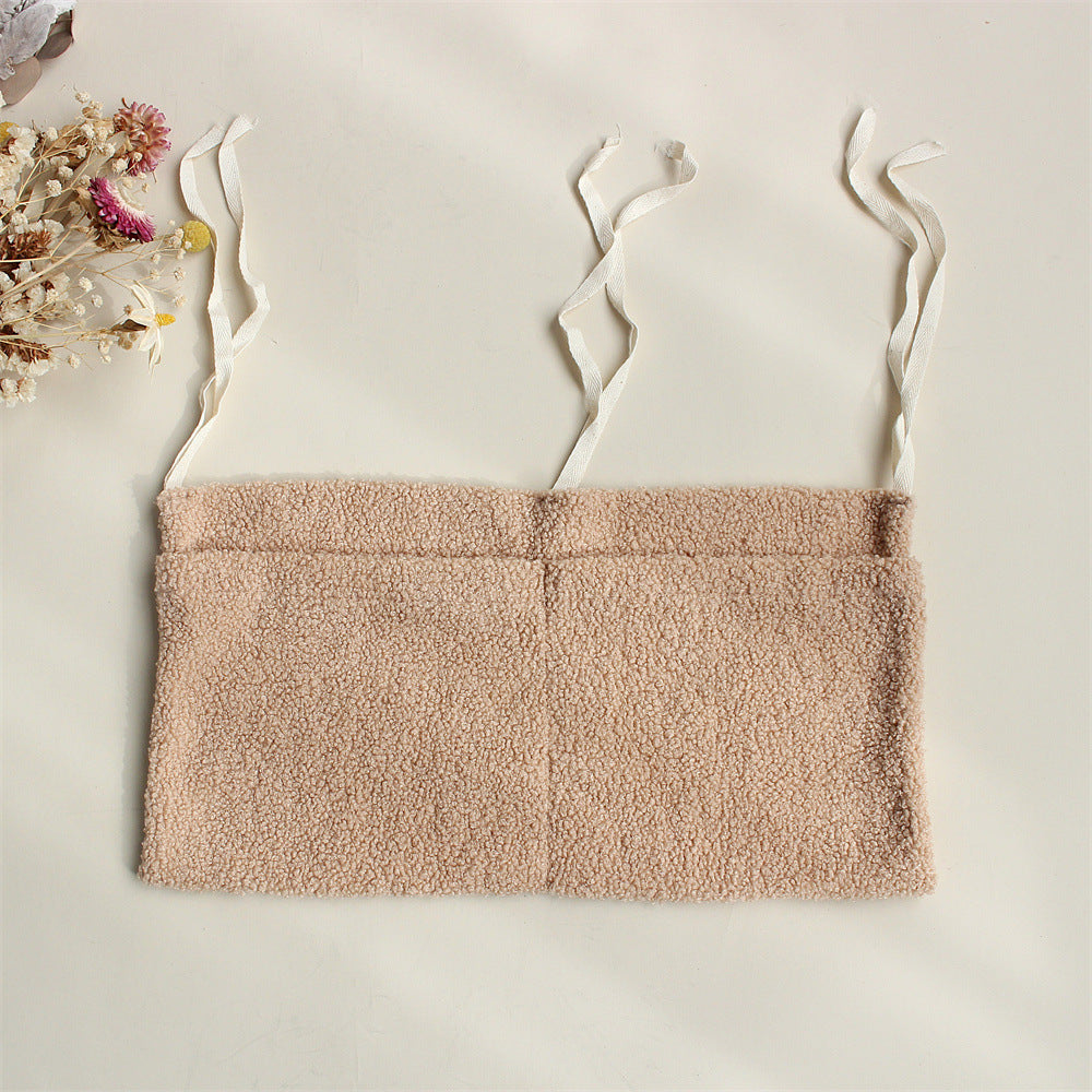Baby Crib Side Teddy Plush Double Pocket Storage Bag