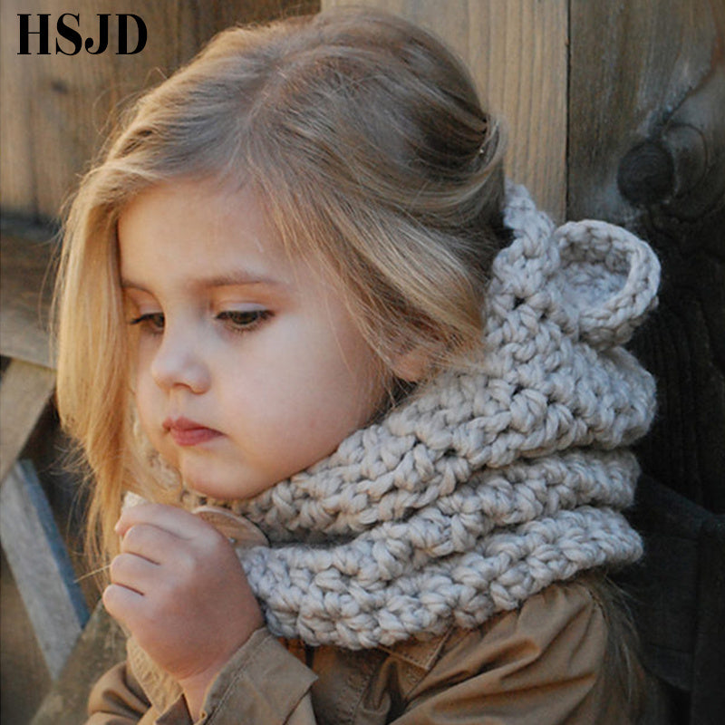 Girls Hats Handmade Kids Winter Hats Wrap Bear