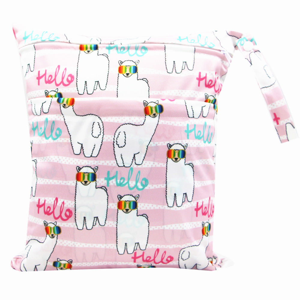 Double Zipper Printing Waterproof Diaper Bag