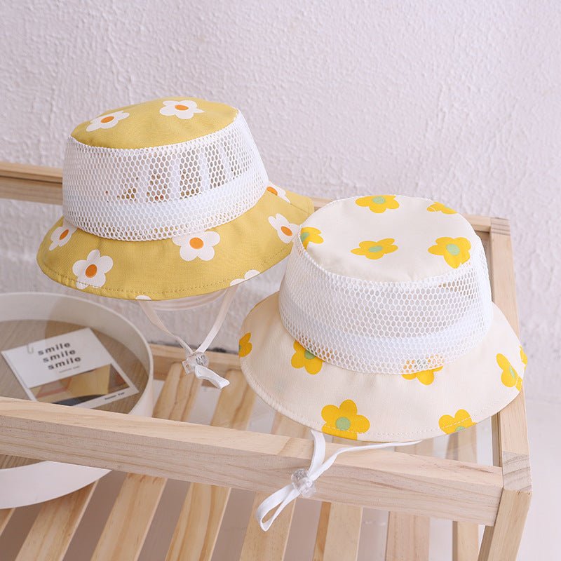 Floral Baby Bucket Hat Kids Accessories Mesh - Bright Cubb