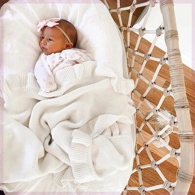 Knitted Baby Newborn Swaddle Wrap Ruffle - Bright Cubb