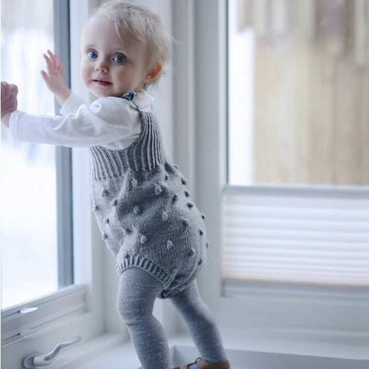 Knitted Romper Baby Sweater Romper - Bright Cubb