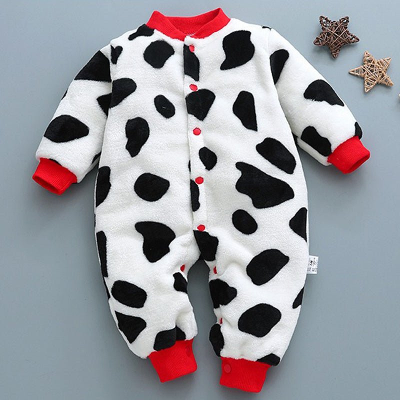 Pure color cute thick warm baby onesies - Bright Cubb