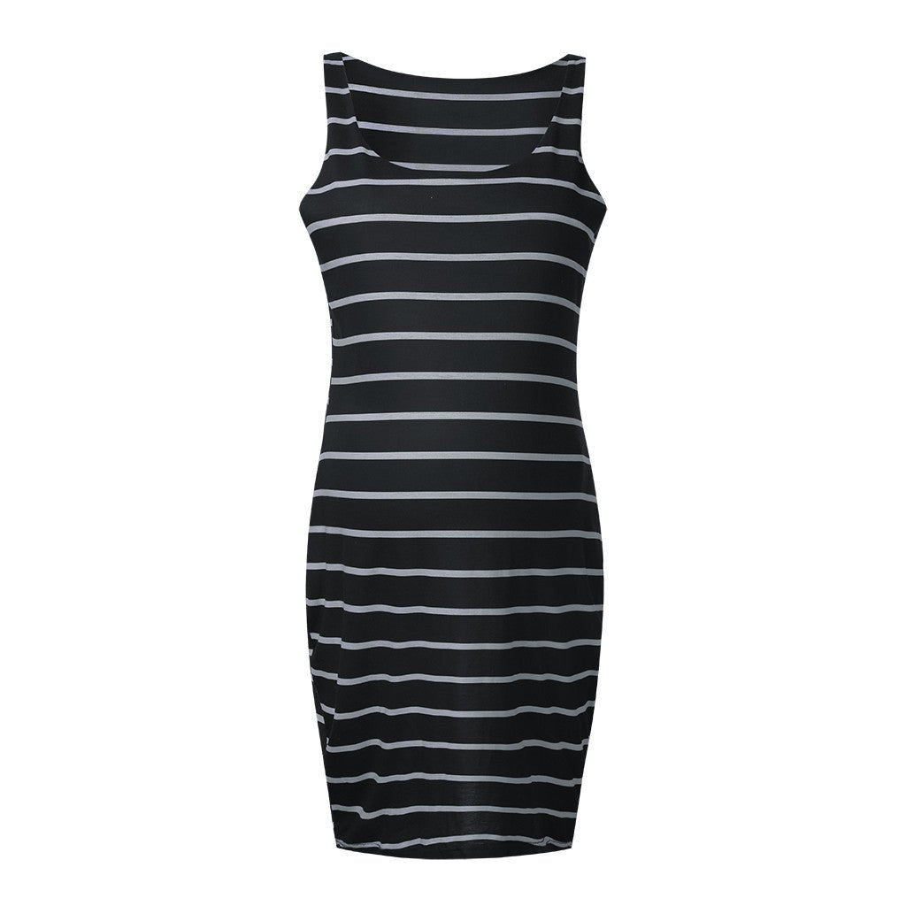 Striped Maternity Vest Dress - Bright Cubb