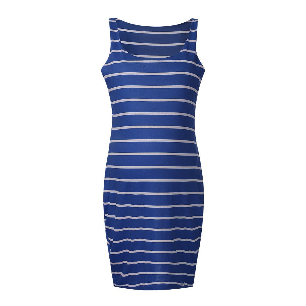Striped Maternity Vest Dress - Bright Cubb