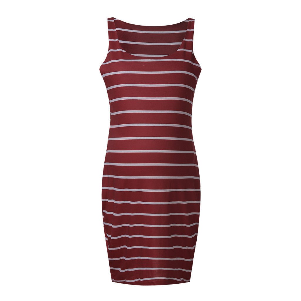Striped Maternity Vest Dress - Bright Cubb