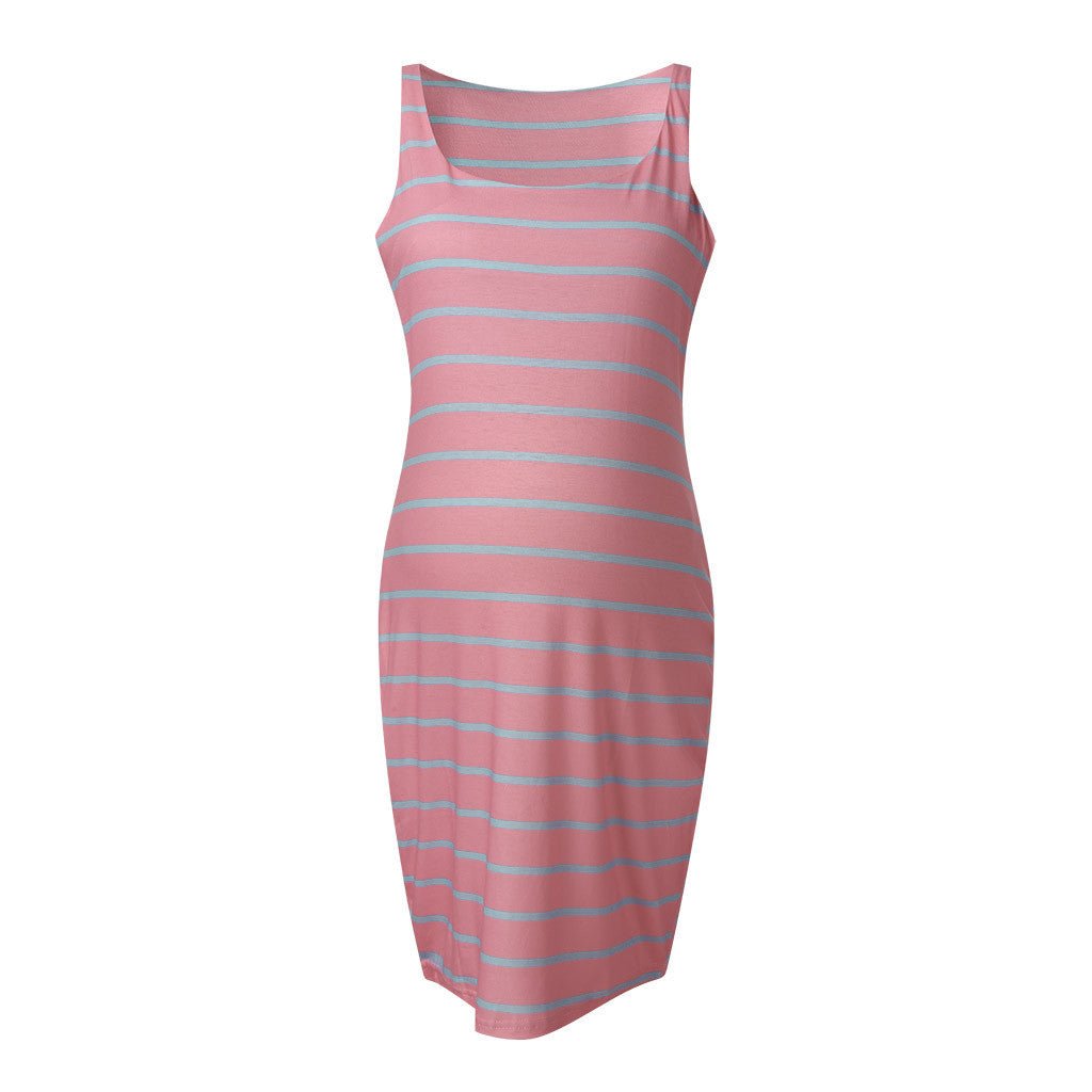 Striped Maternity Vest Dress - Bright Cubb