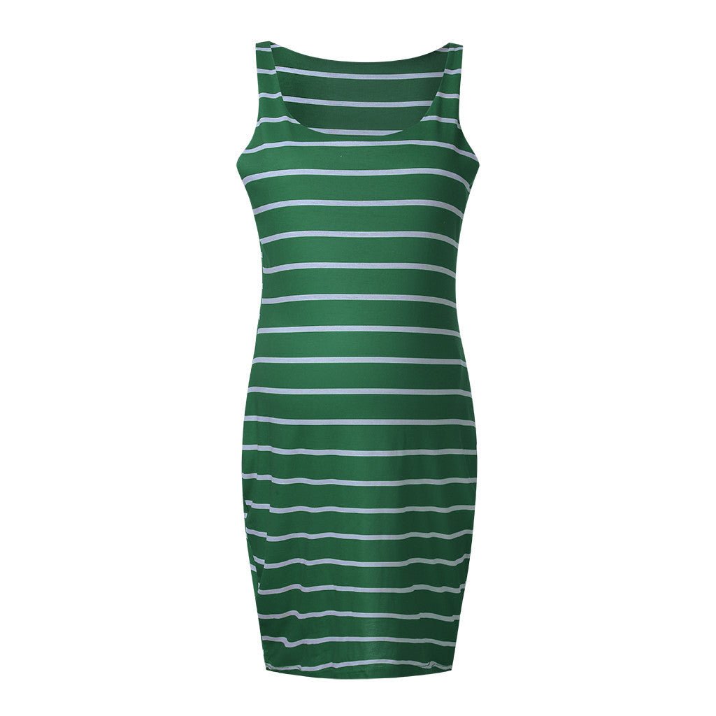 Striped Maternity Vest Dress - Bright Cubb
