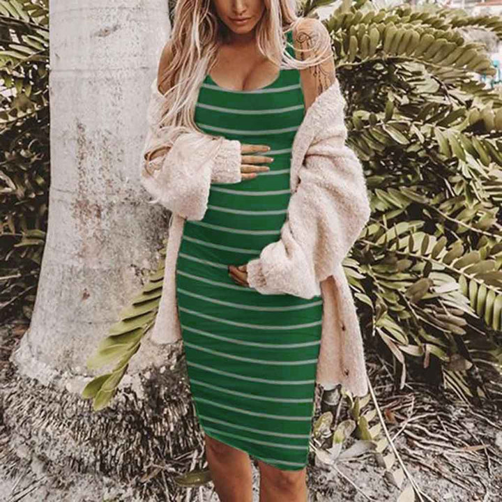 Striped Maternity Vest Dress - Bright Cubb