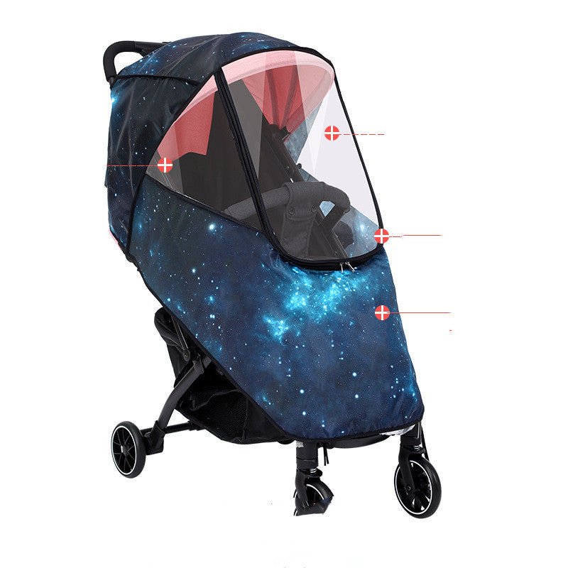 Stroller Universal Rain Cover Canopy - Bright Cubb