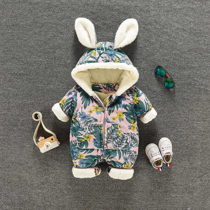 Winter Padded Quilted Baby Onesies - Bright Cubb