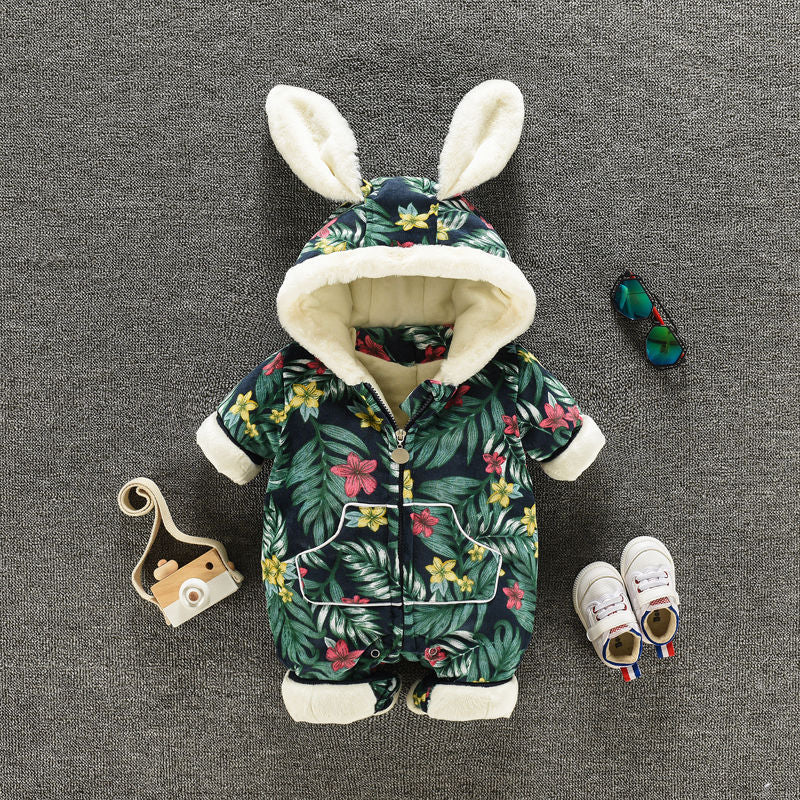 Winter Padded Quilted Baby Onesies - Bright Cubb