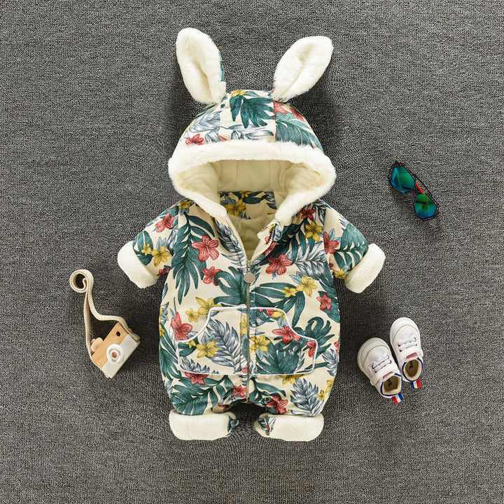 Winter Padded Quilted Baby Onesies - Bright Cubb